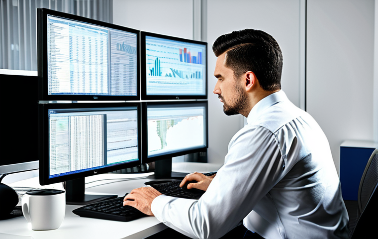 Data Analyst**
A data analyst in a modern office setting, working with data visualizations on multiple monitors, fully clothed in professional attire, concentrating on complex SQL queries. The scene emphasizes data modeling and statistical analysis. Safe for work, appropriate content, perfect anatomy, natural proportions, professional.
**