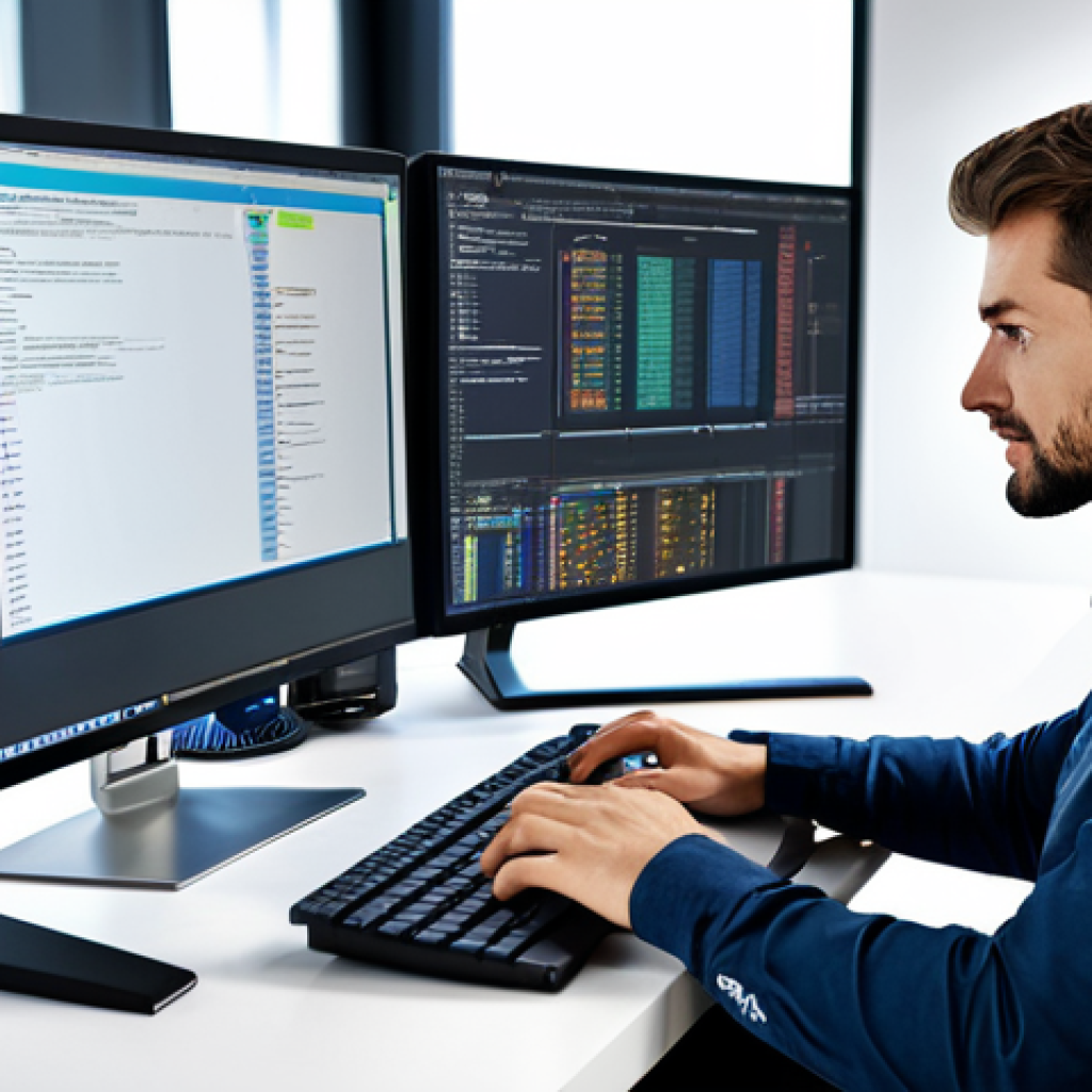 "A fully clothed software engineer in a modern office environment, coding at a computer, professional attire, safe for work, perfect anatomy, natural pose, high quality, appropriate content, family-friendly."