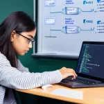 Home 11 정보처리 실기 시험에서 많이 나오는 주제 - **Image Prompt 1: The Modern IT Exam Challenge**
A young adult, perhaps in their mid-20s, with a...