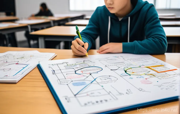 정보처리기사 필기 시험에서 자주 실수하는 사례 - A split image depicting two contrasting study scenes for an Information Processing Engineer exam. On...