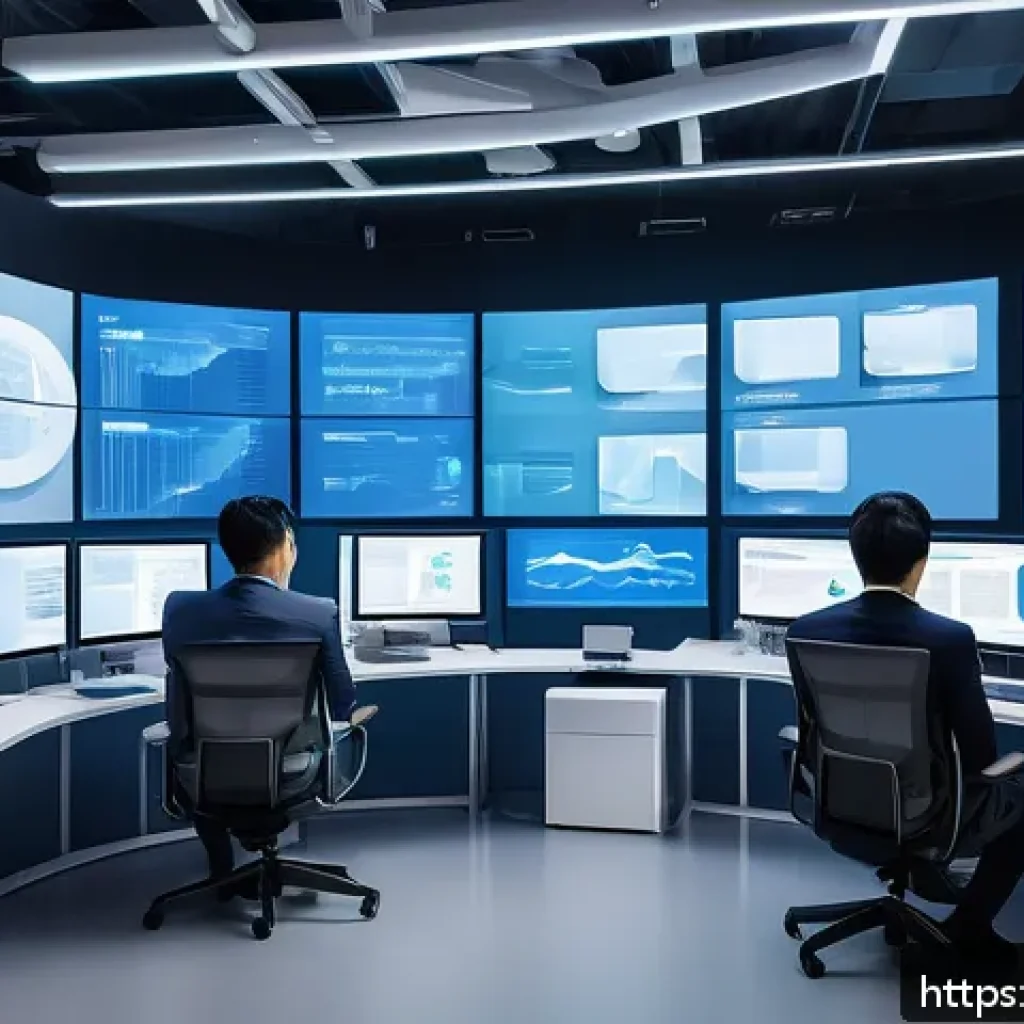 정보처리 자격증과 클라우드 기술 트렌드 - A futuristic office scene depicting a diverse team of IT professionals collaborating around holograp...