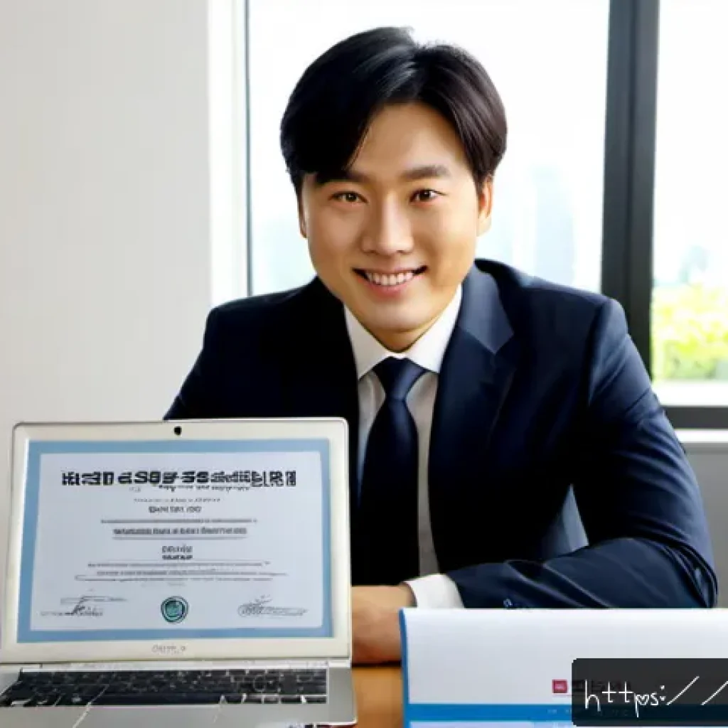 정보처리기사로 이직에 성공한 후기 - Photorealistic career-success scene, a confident young Korean software professional in smart busines...