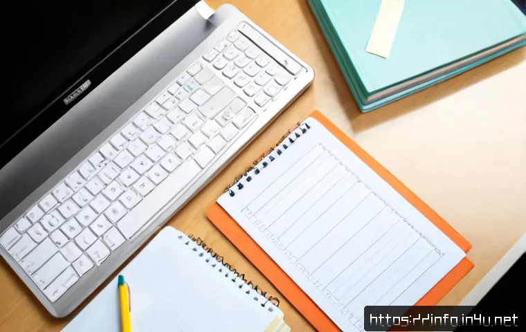 정보처리기사 취득을 위한 필기 실기 공부 방법 - Photorealistic overhead study desk for a professional IT certification written exam, adult learner o...